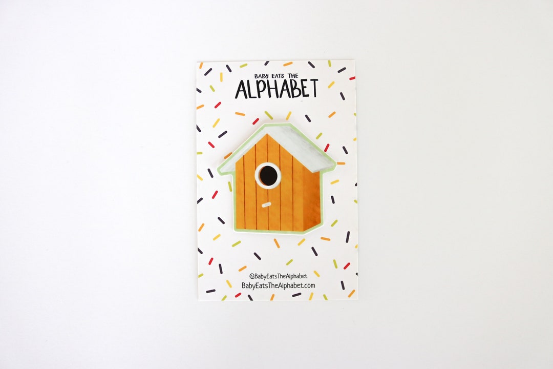 Birdhouse Sticker Yellow Birdhouse Bird Sticker Birdhouse Gift