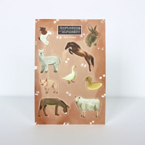 Farm Animals Sticker Sheet | Exploring The Alphabet | Scrapbook Stickers | Animal Craft Stickers | Barnyard Animals | Baby Eats The Alphabet