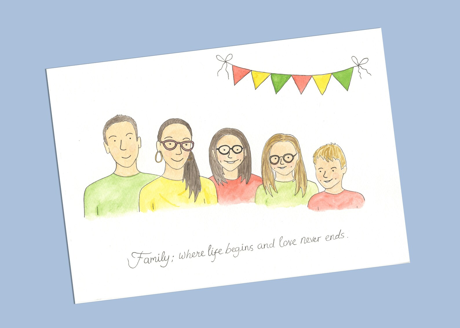 Familie Illustration von Hand bemalt Aquarell Etsy