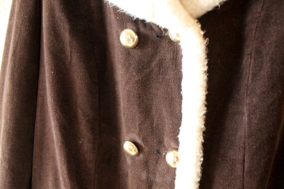 1970s velour coat, brown sherpa coat, sherpa coll… - image 5