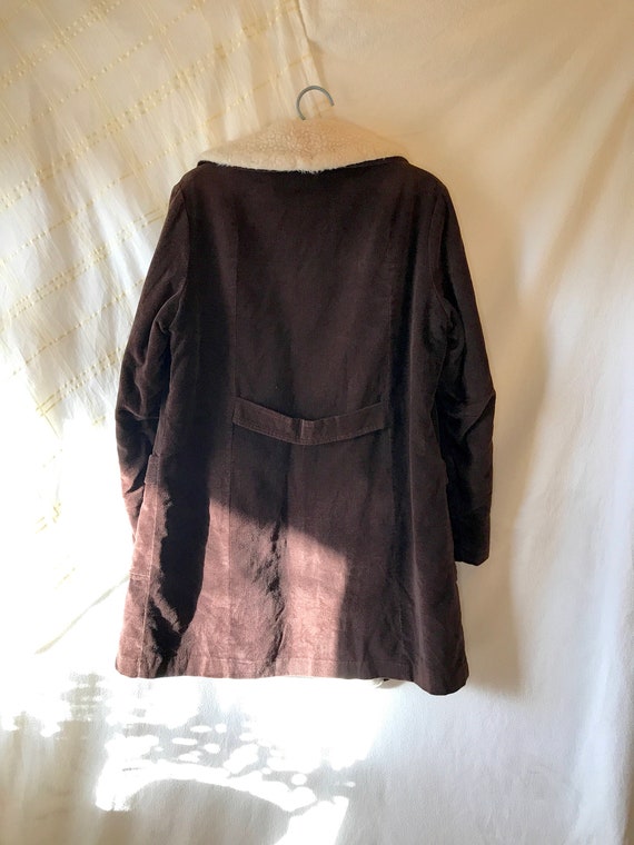 1970s velour coat, brown sherpa coat, sherpa coll… - image 2