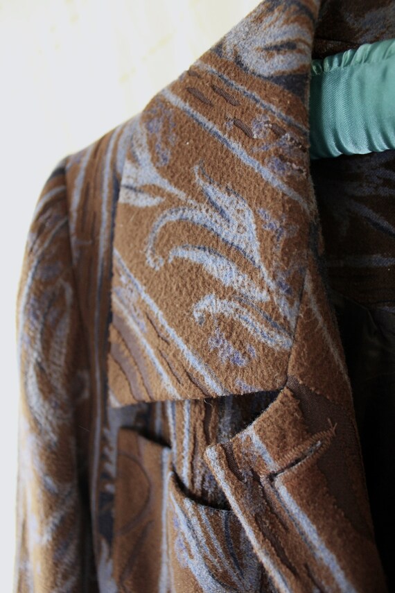 Mod coat, 1960s mod jacket, brown blue jacket, br… - image 5