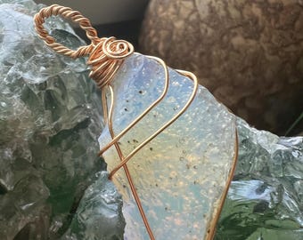 Andara Kristall Anhänger 5D+++++ seafoam Arcturianer mondenergie Healy