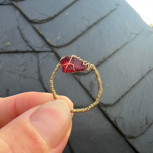 Andara Kristall Ring 5D rot
