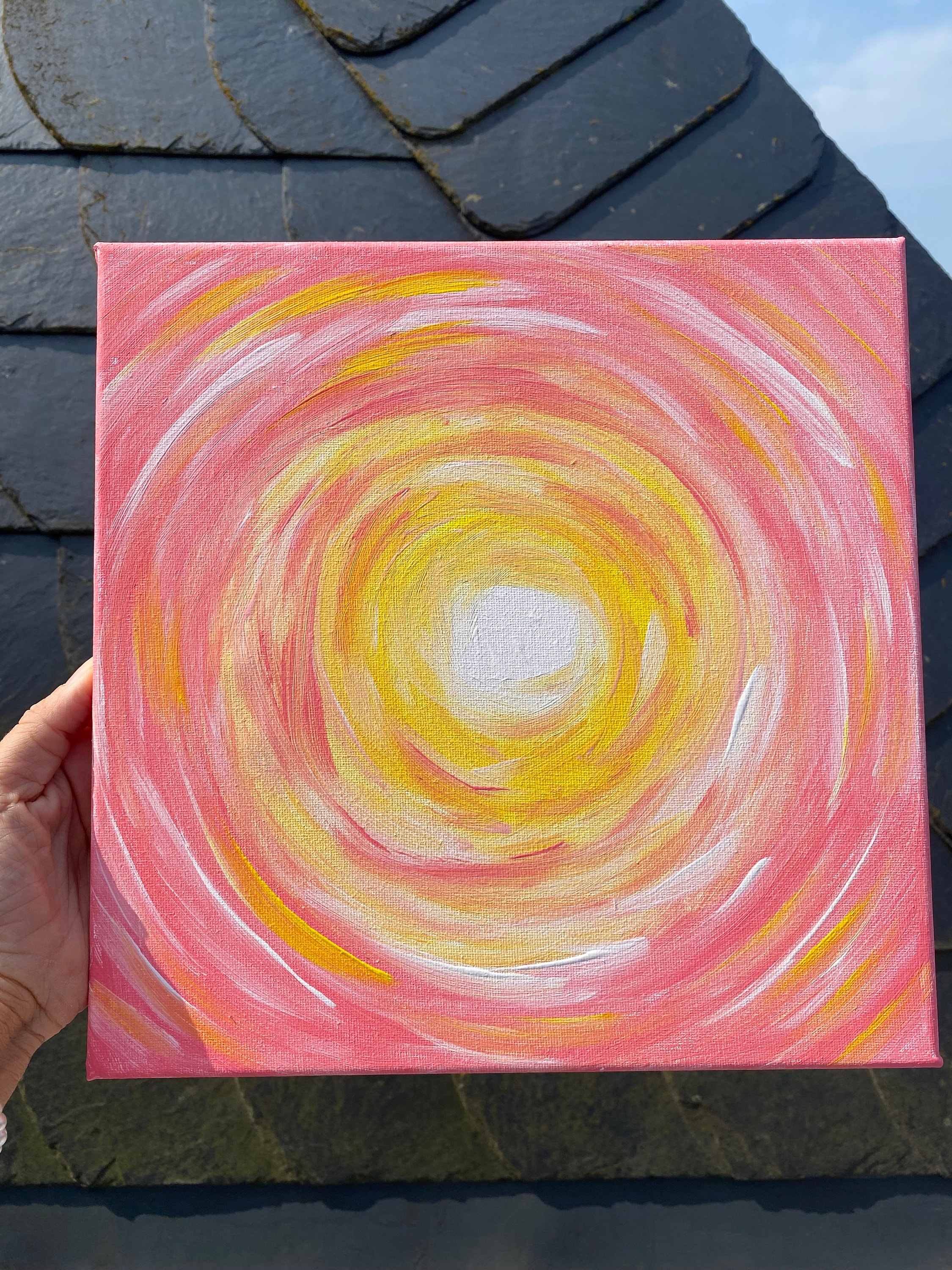 Energy picture, light portal heart chakra canvas picture 30 x 30 cm