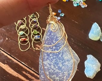 Andara Kristall Anhänger 5D+++++ seafoam Arcturianer mondenergie Healy