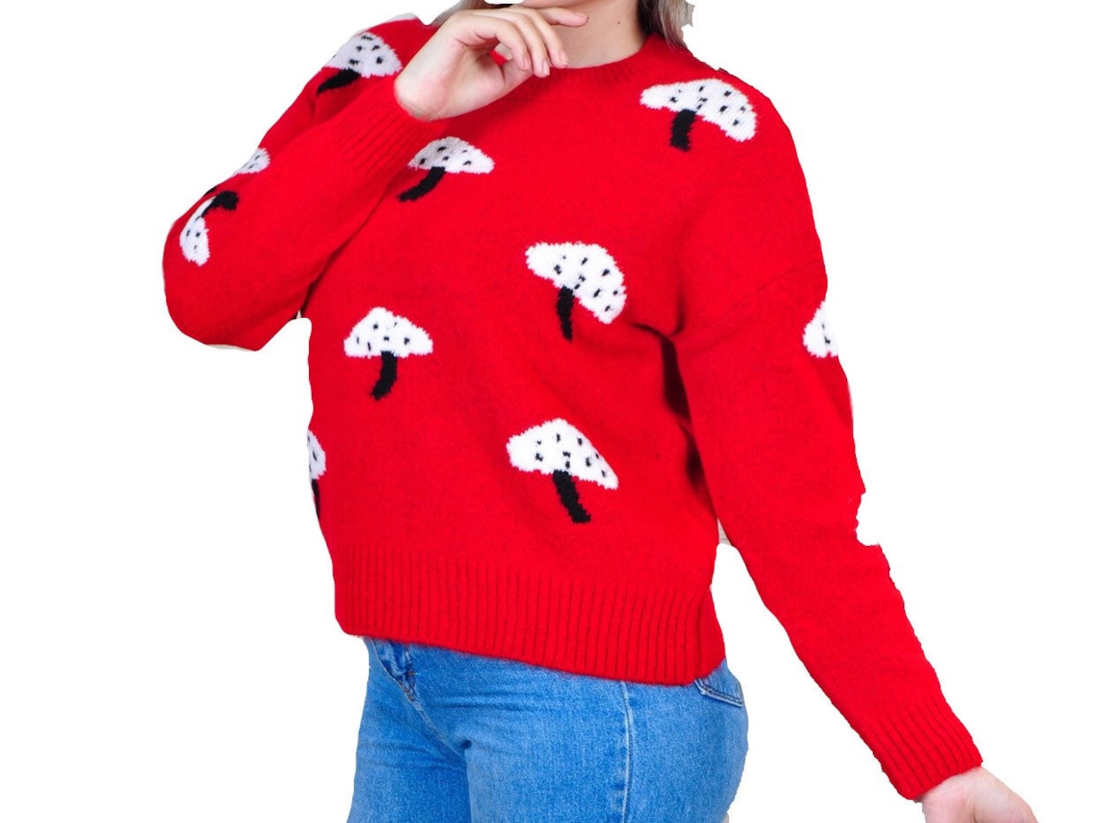 Mushroom sweater pullover Pullover Sweaters Woman Knit Etsy