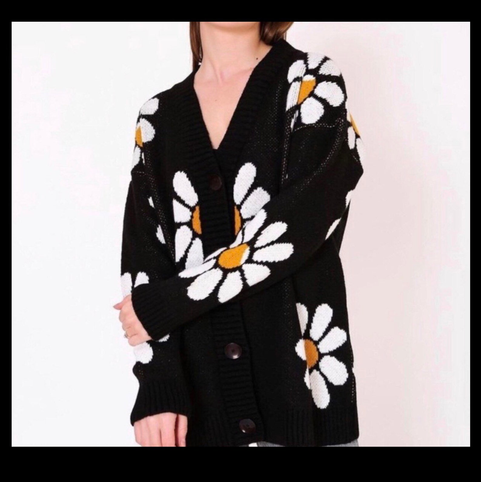 Knit cardiganKnitted daisy Cardigan Sweater women Flowers Etsy