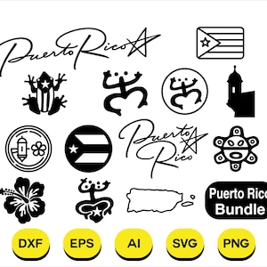 Puerto Rico Bundel Svg, Puerto Rico Png, Taino Svg, Garita Svg, Puerto Vlag Svg, Coqui Svg, Cricut, Silhouet, Instant Download