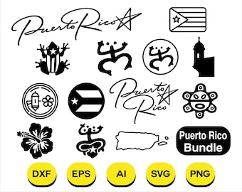 Puerto Rico Bundle Svg, Puerto Rico Png, Taino Svg, Garita Svg, Puerto Flag Svg, Coqui Svg, Cricut, Silhouette, Instant Download