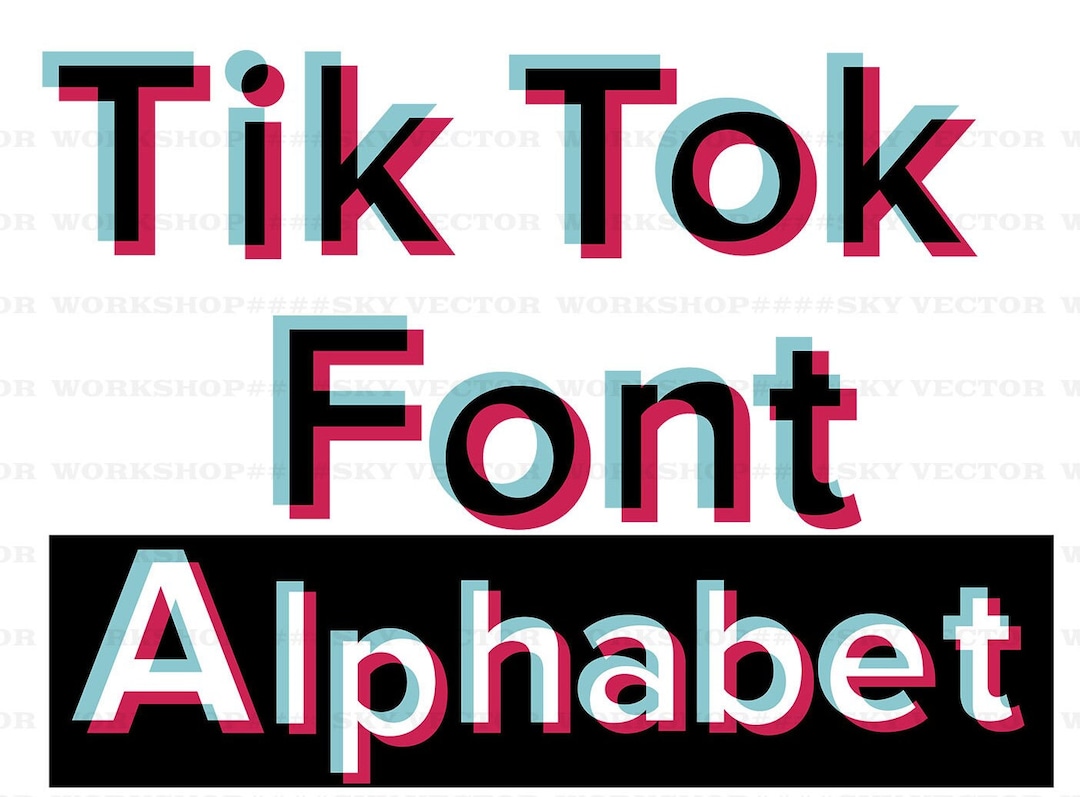 Tik Tok Font, Tik Tok Alphabet Bundle, Tik Tok Png File, Letter and