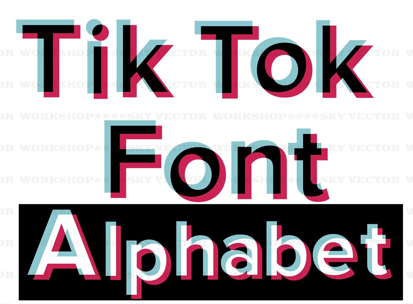 Tik Tok Font Tik Tok Alphabet Bundle Tik Tok Png File | Etsy UK
