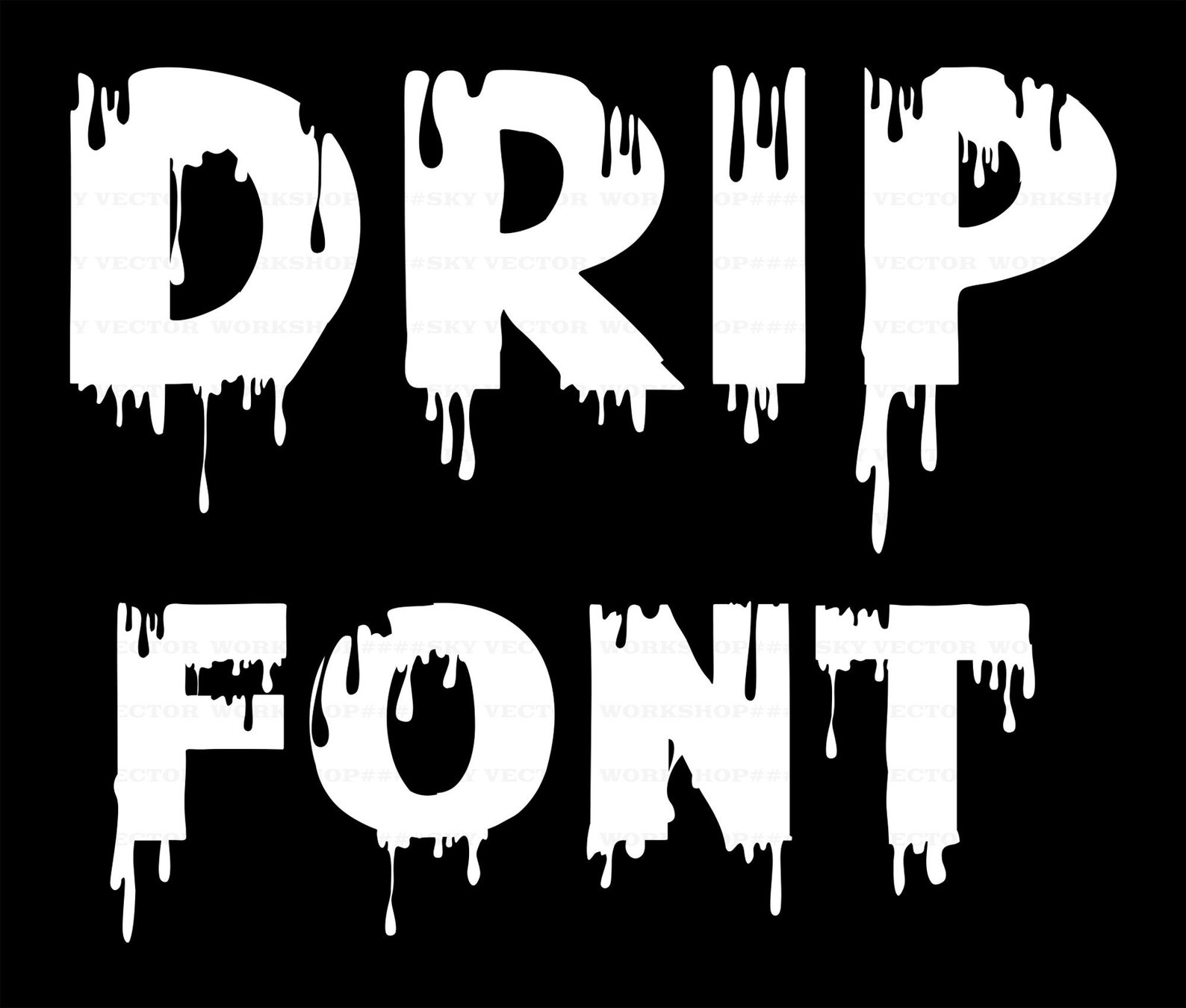 Dripping Font SVG Dripping Alphabet Cut Files Svg File for Etsy