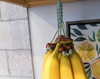 Macrame Banana Fruit Holder - Sage - Space Saving - Kitchen Accessories - Spring