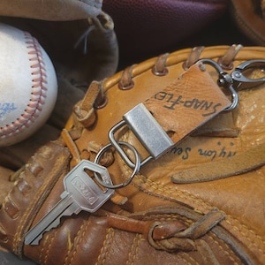Baseball Glove Leather Lanyard Keychain