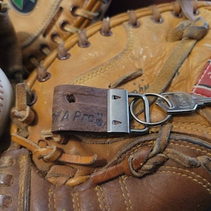 Baseball Glove Leather Keychain