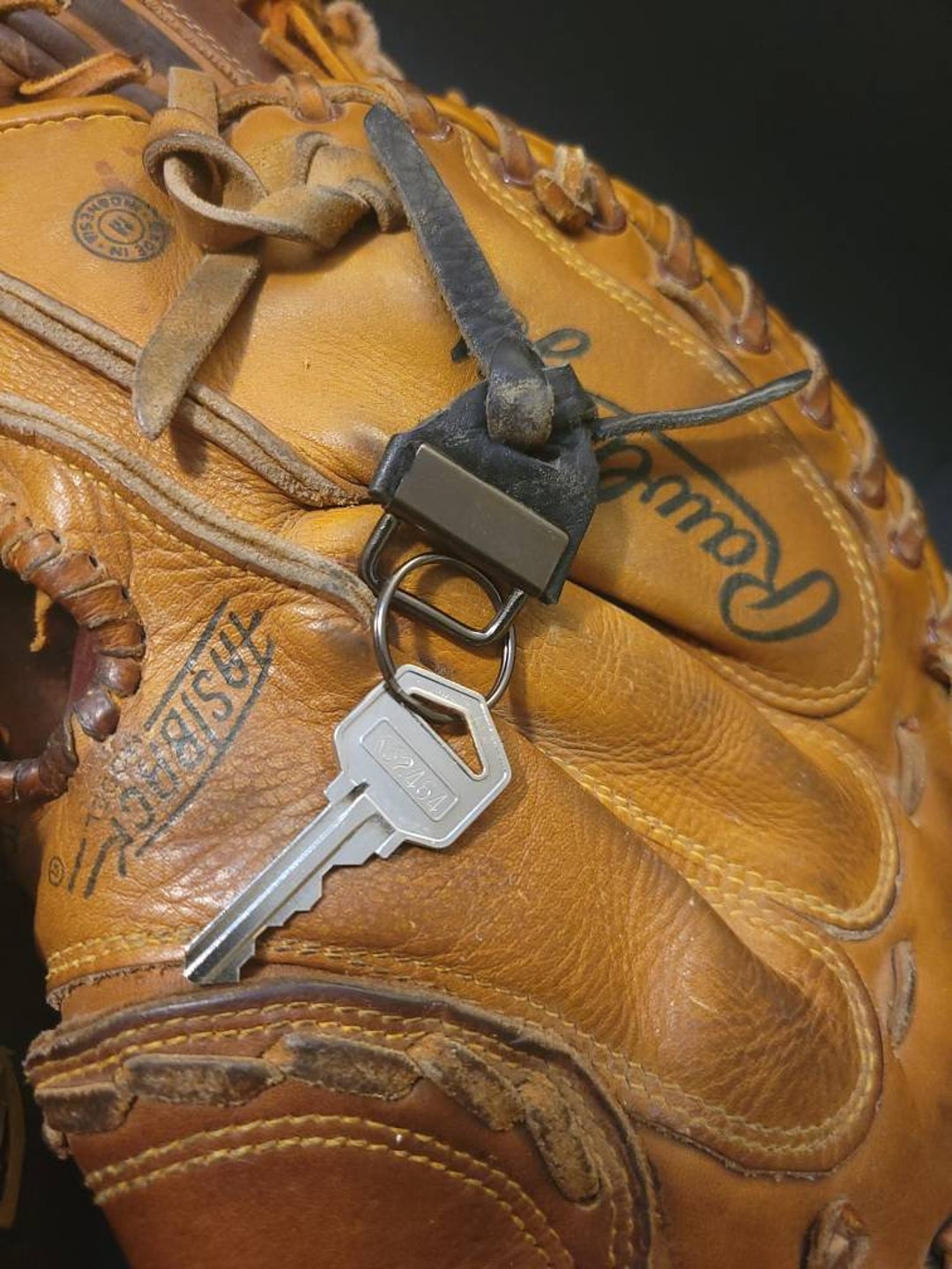 Vintage Leather Baseball Glove Keychain Etsy