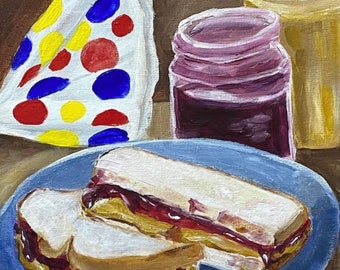 Art Print wonder bread and peanut butter & jelly, 8 x 10” print of original signed fine Art painting