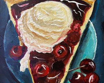 Art Print Cherry Pie 8 x 10” or 16 x 20” professional print of original fine art, home decor, wall art, housewarming gift