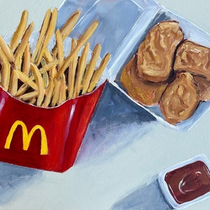 Art print 8 x 10 or 16 x 20” McDonald’s Chicken McNuggets & French Fries, professional art print, great gift, home decor, McDonald’s Lovers