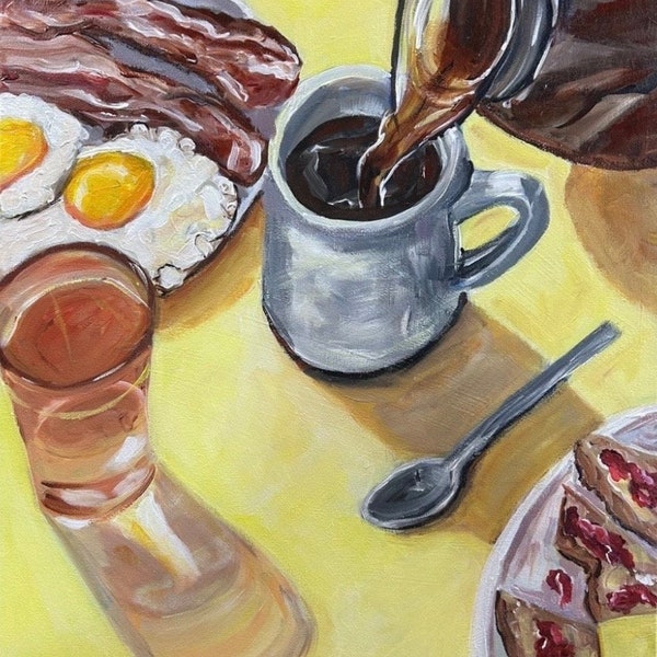 Art print Diner Scene,  8 x 10” or 16 x 20”  Print of Original, Fine Art Painting