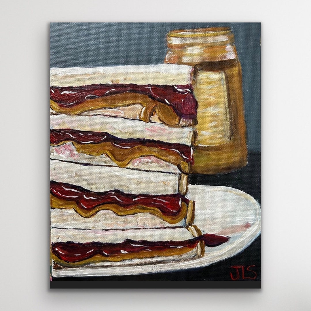 Peanut Butter and Jelly Painting 8 X 10 Hand Painted Etsy