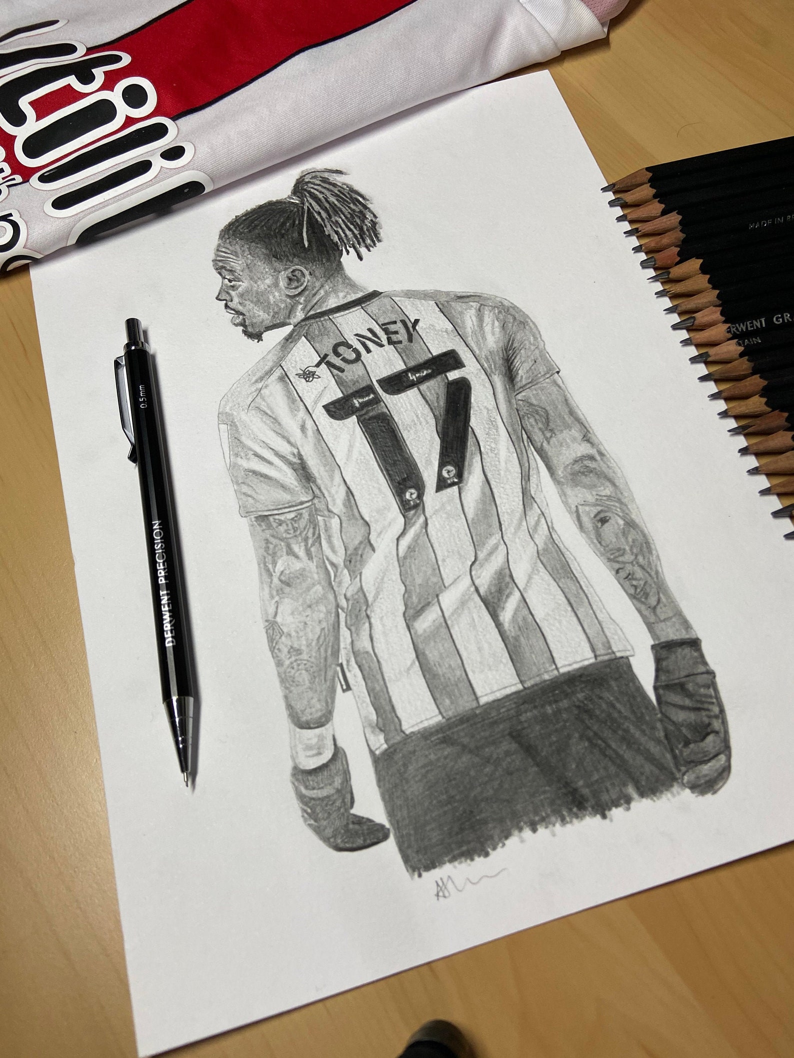 A4 Hand Drawn Ivan Toney Original Portrait BRENTFORD FC Etsy