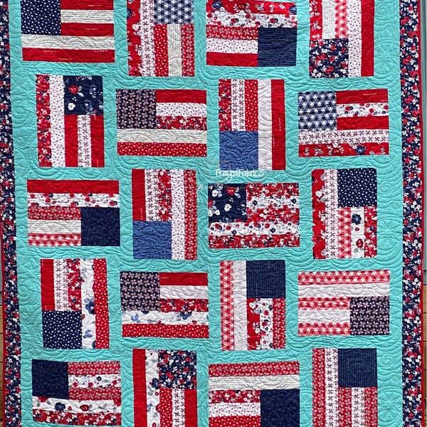 Land of Liberty Fabric White Etsy