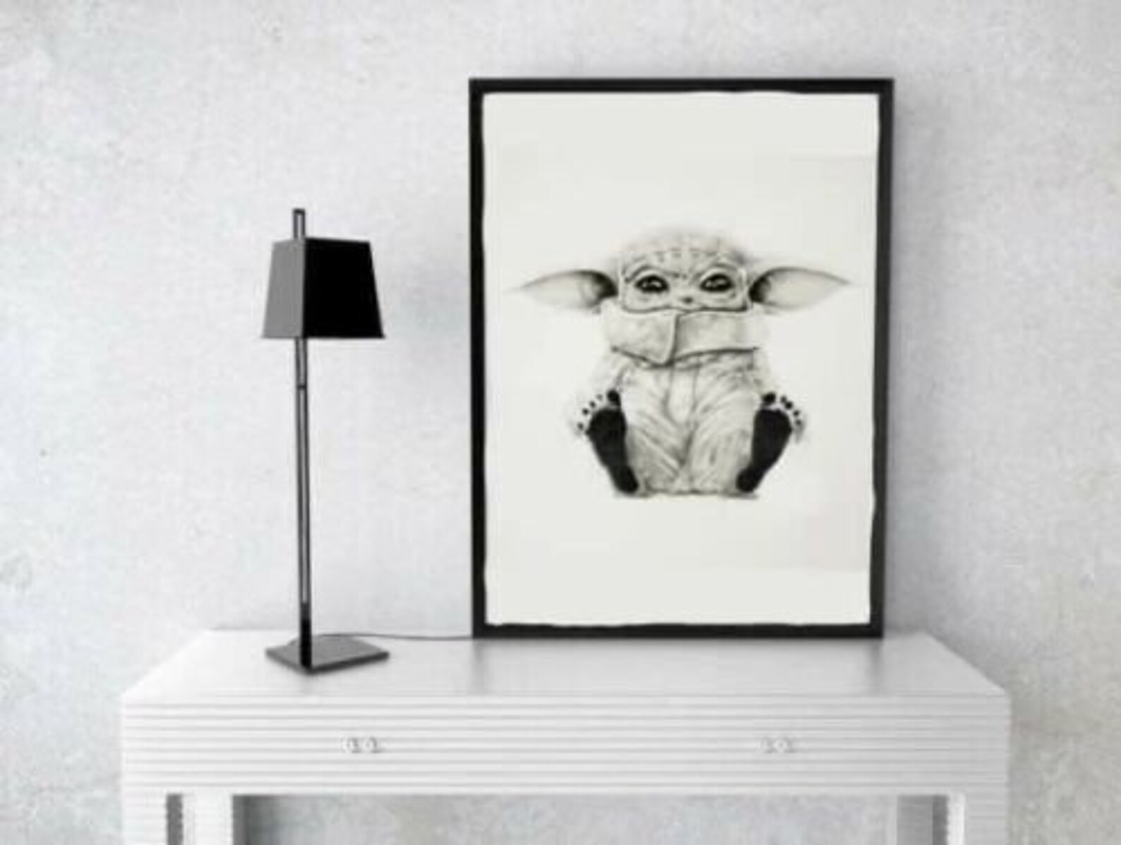 Footprint Baby Yoda inspiré baby christening cadeau nouveau Etsy