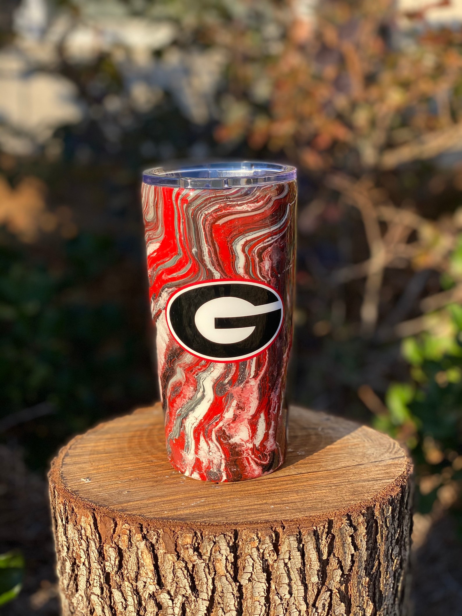 Red Black and White Hydrodip Tumbler Etsy