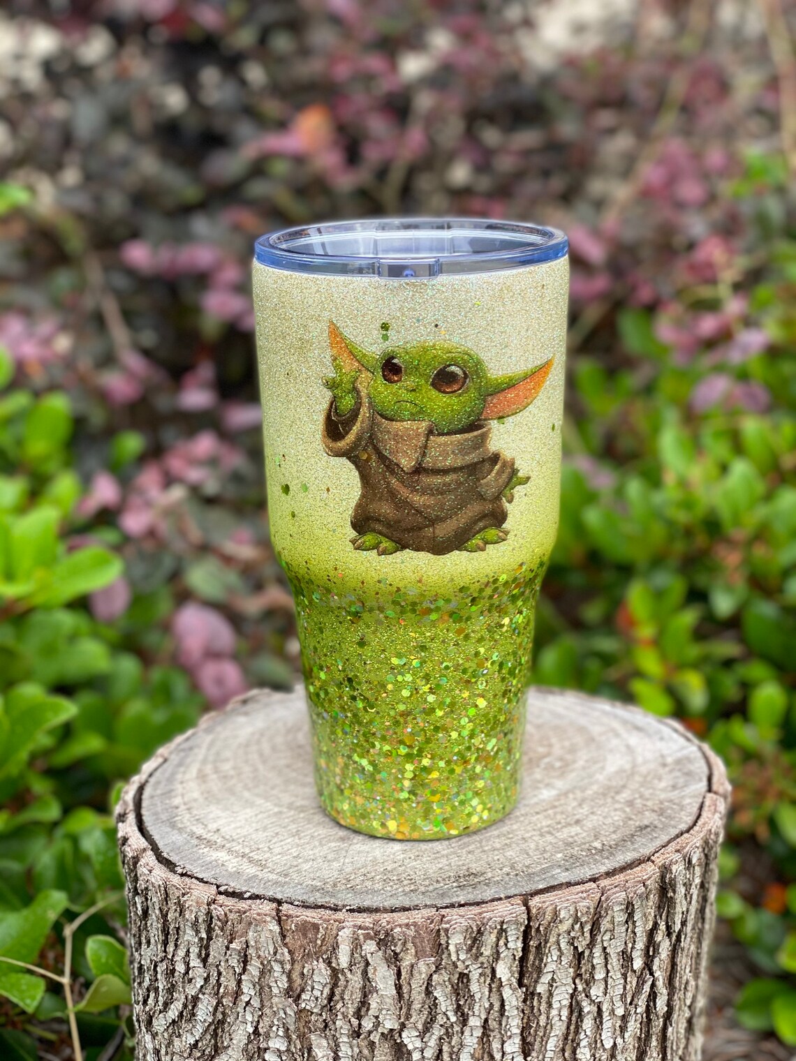 Baby Yoda Ombré Glitter Tumbler Etsy