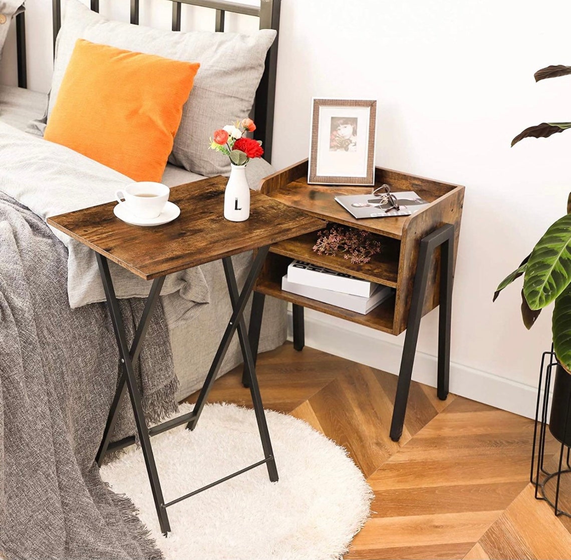 TV Trays Set of 2 Folding TV Tables Snack Tables for Eating Etsy