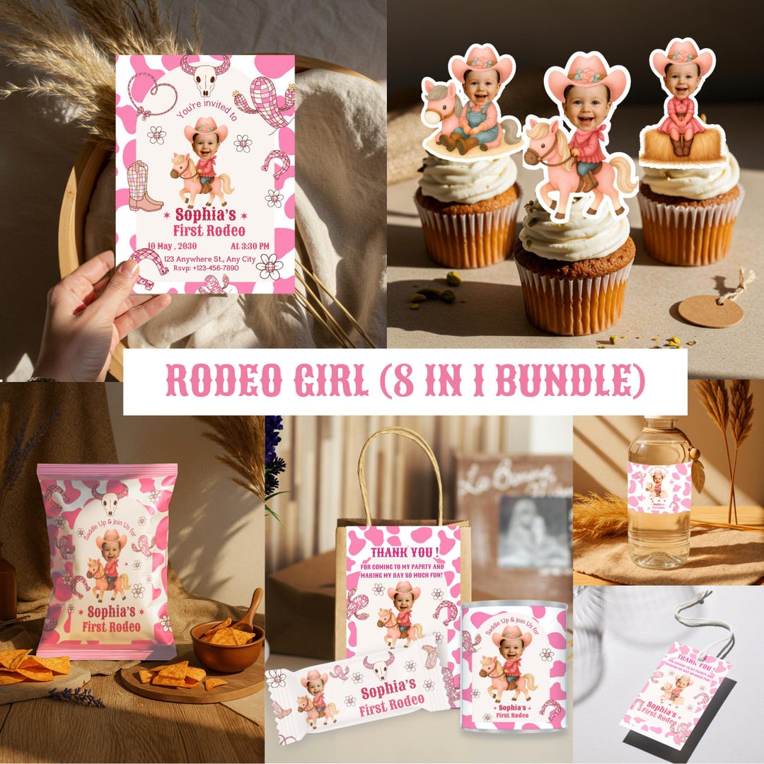 First Rodeo Girl Birthday Party Bundle: Pink Western Cowgirl Decor ...
