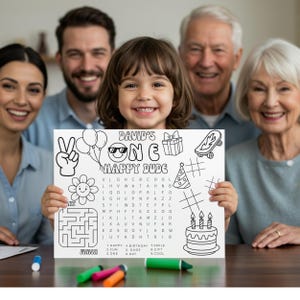 One Happy Dude Coloring Pages: First Birthday Party Activity (Digital Download)