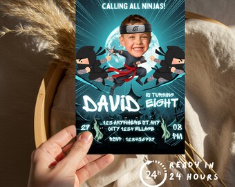 Personalized Ninja Invitation ( Digital File ) , NJA