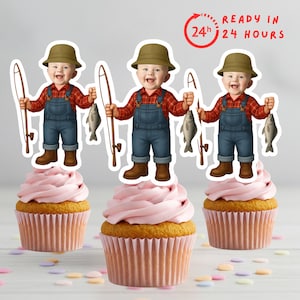 Ofishally One Cupcake Topper, O Fishally One Birthday Decor, Gone Fishing 1st Birthday, Fishing Theme Party, Ofishally One Party Decorations