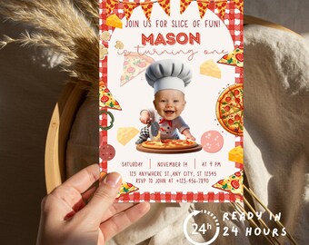 Personalized Italian Pizza Chef Invitation with Photo