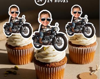 Adornos personalizados para cupcakes de motocicleta: Decoración para fiestas de Ride or Die (Descarga digital)