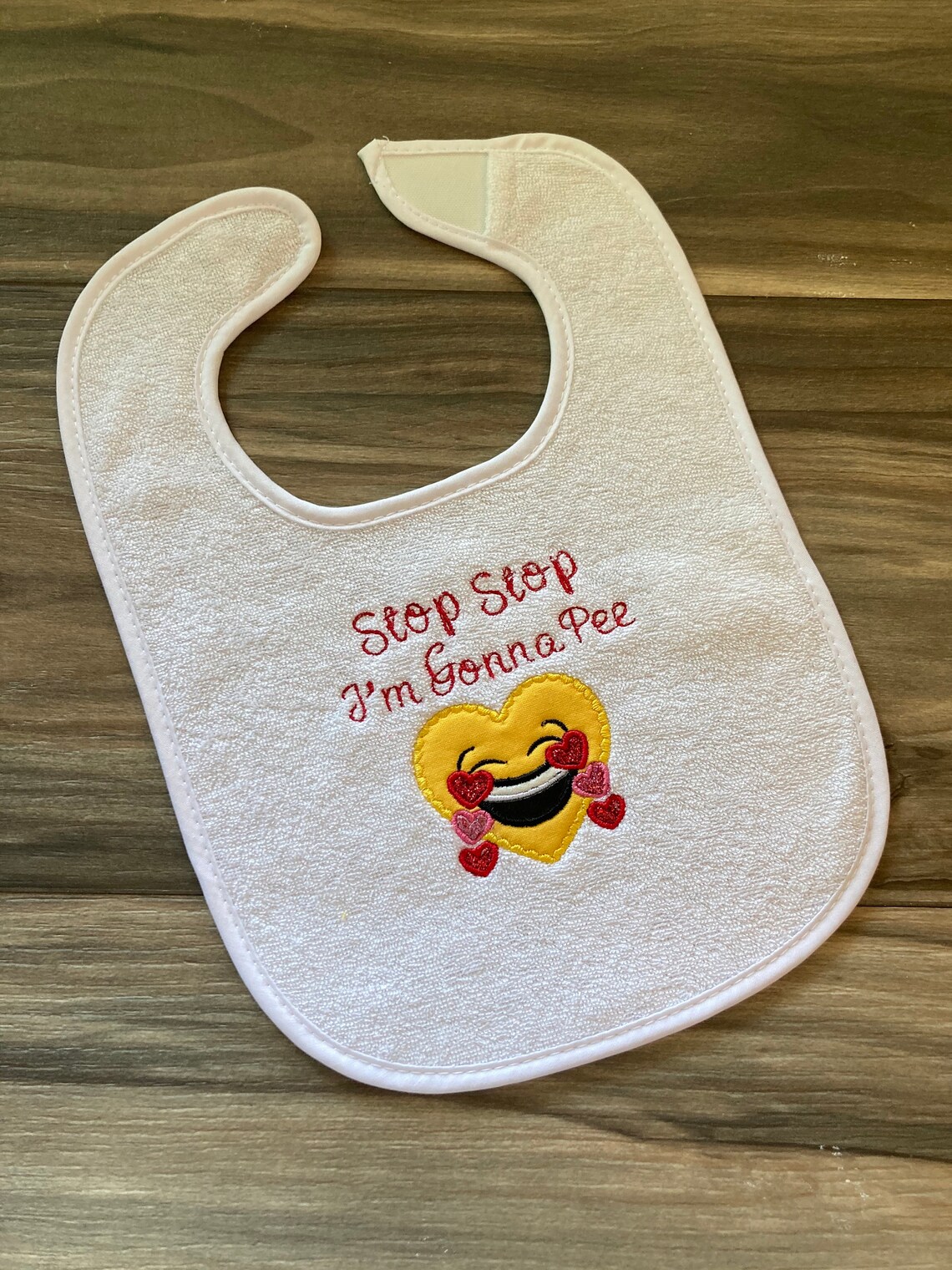 Stop Stop Im going to Pee Baby Bib, Baby Bib for Her, Baby Bibs for Him