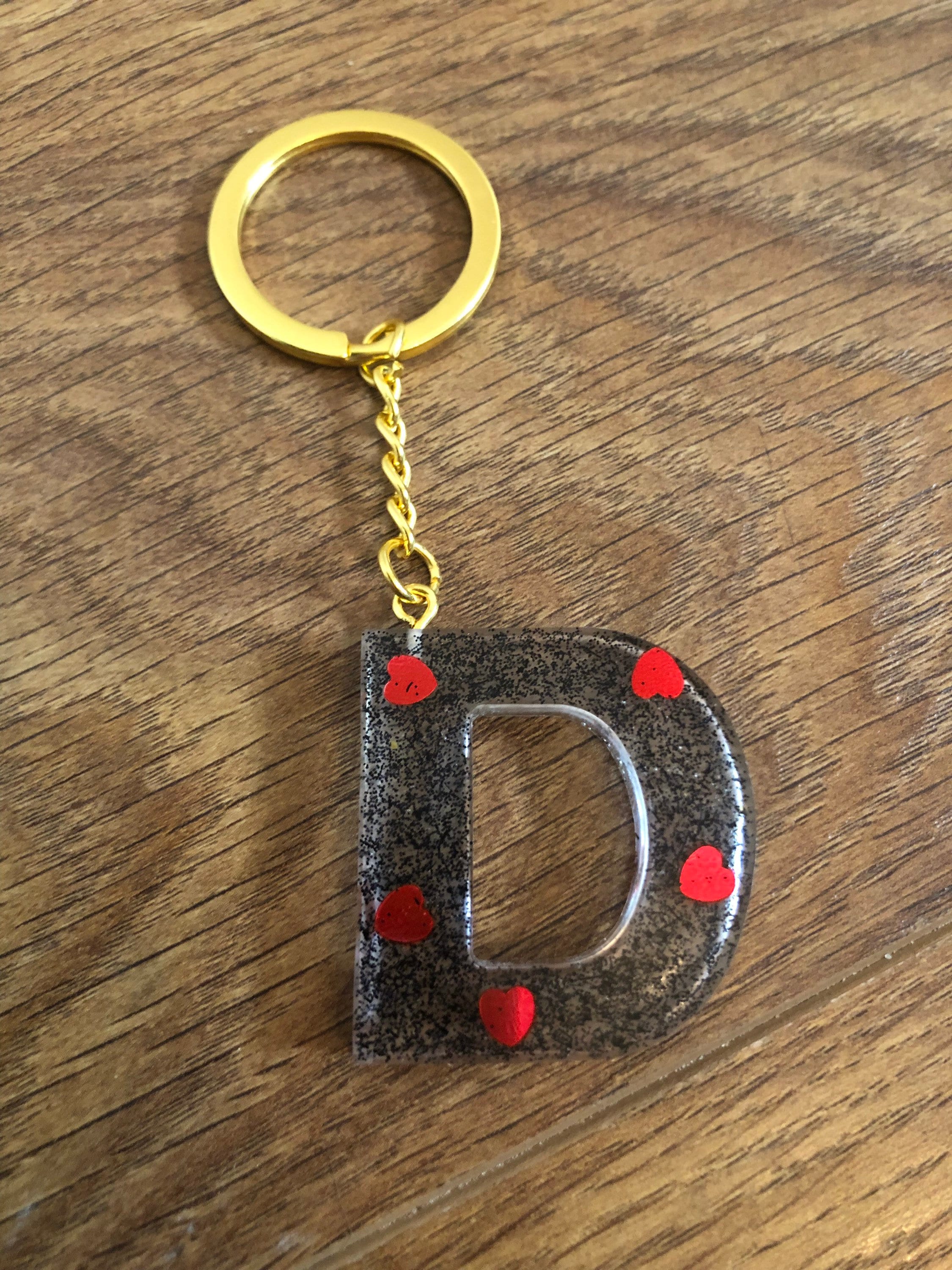 Handmade resin letter D keyring keychain charm Etsy