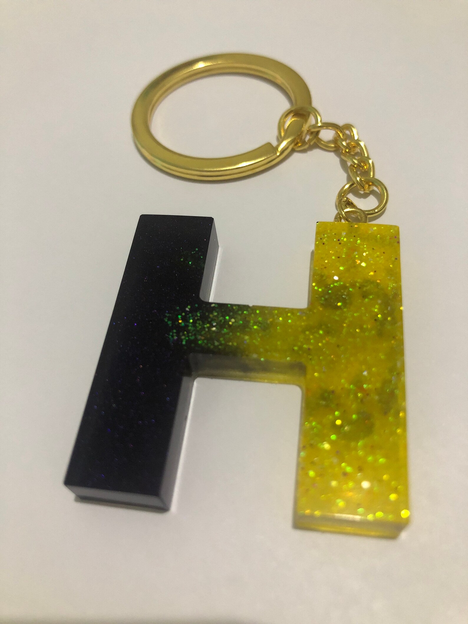 Handmade letter H resin keyring keychain Etsy