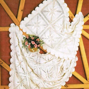 Knitting Pattern PDF Double Knit DK Blanket Cot Pram Cover 8 Ply Light Worsted