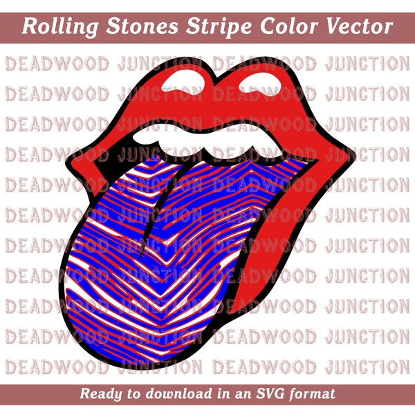The Rolling Stones Lips Stripe Vecor in Color - svg file