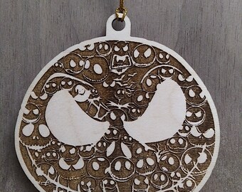 Adorno o imán de madera de Jack Skellington