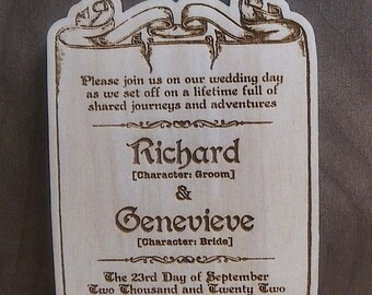 Save the Date Magnet, fantasty dungeons and dragons RPG stijl ontwerpen - personalisatie