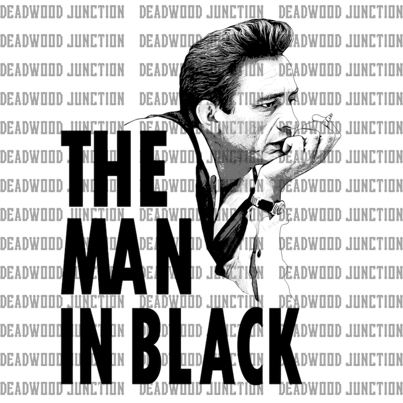 Johnny Cash Man in Black Shirt - Etsy