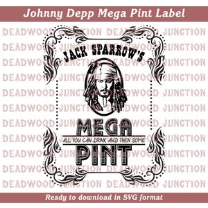 Johnny Depp Mega Pint Alcohol of Wine Label SVG File