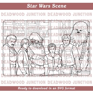 Star Wars Scene | Lando Calrissian | | Luke Skywalker Admiraal Ackbar | Prinses Leia | Han Solo | Taai | SVG bestand