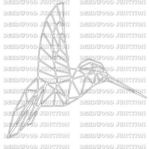 Colibrì geometrico SVG Ritaglio legno Forma astratto