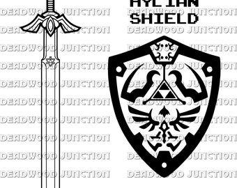 Link Legend of Zelda Master Sword and Hylian Shield